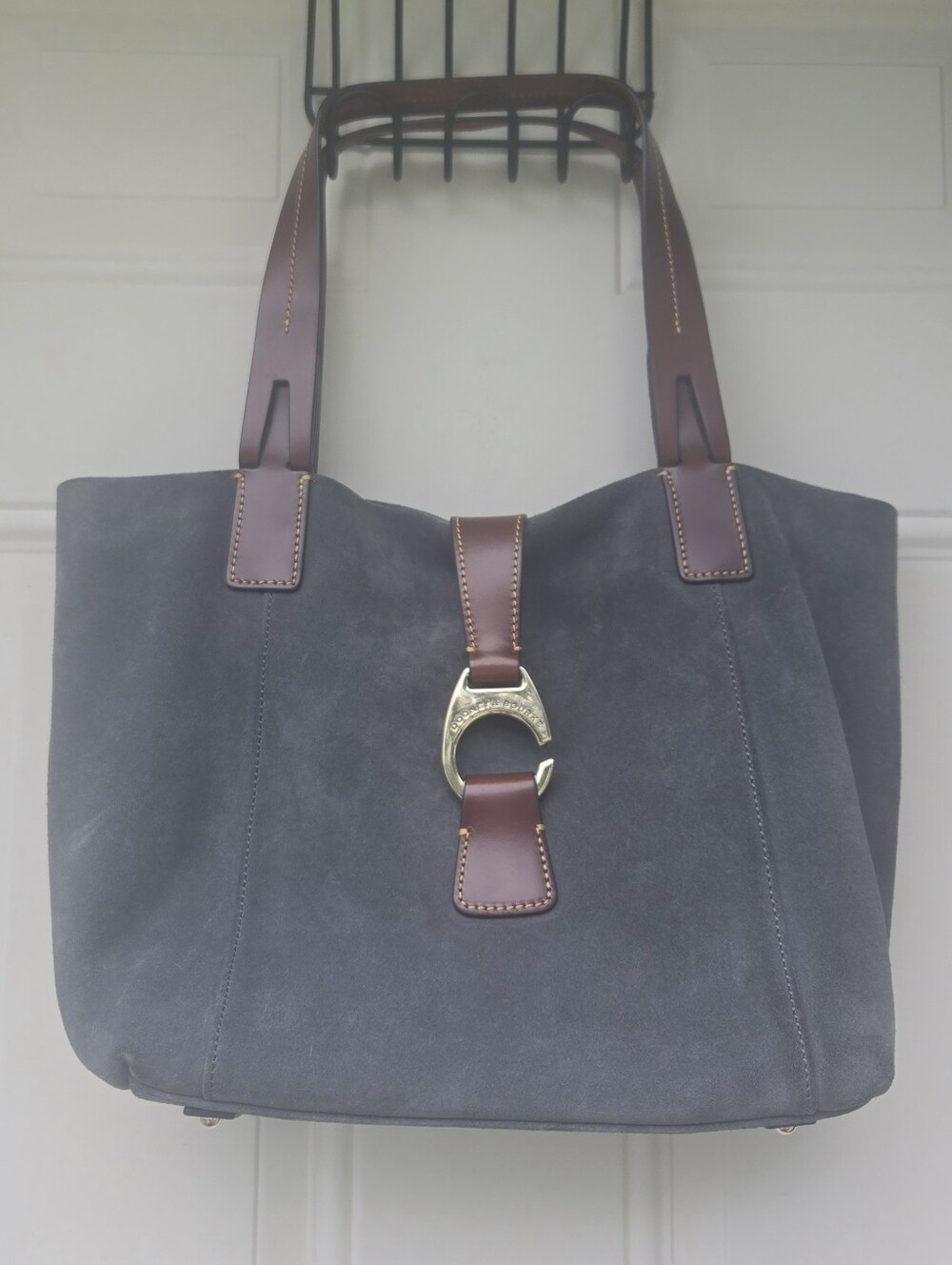 Dooney & Bourke East West Suede Shopper - Smoke Grey Rare HTF GUC